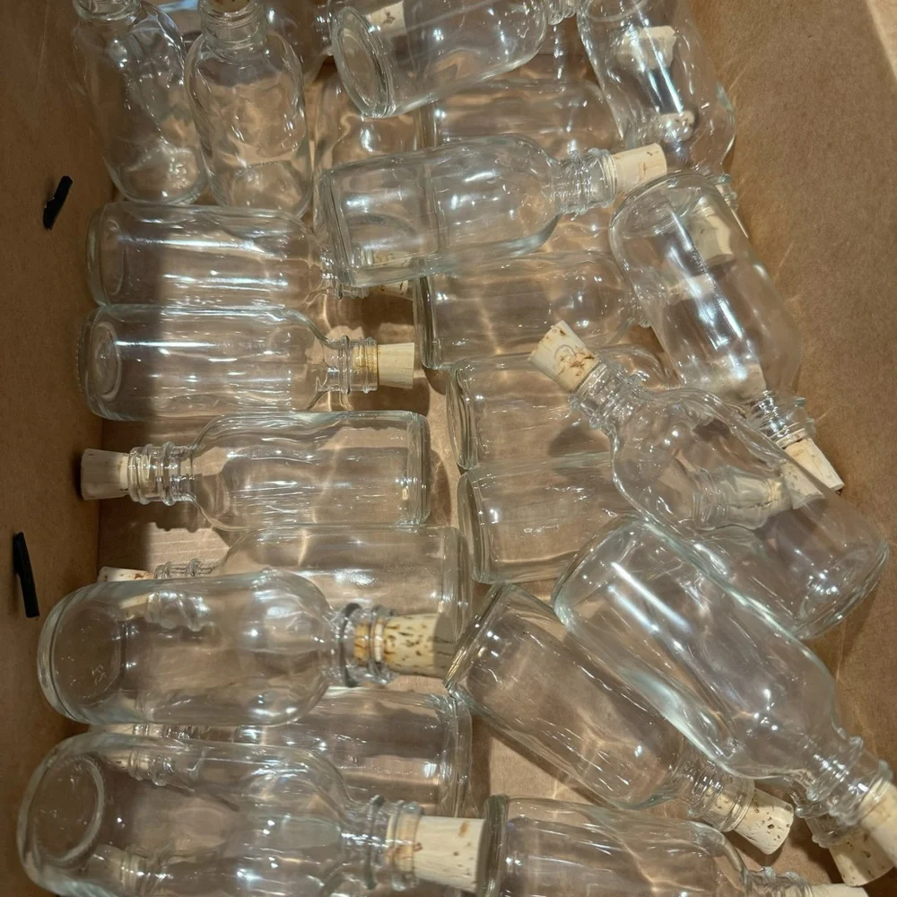 Lot of Corked Glass Bottles | Party Favors | Limoncello | Olive Oil | Glass Jar